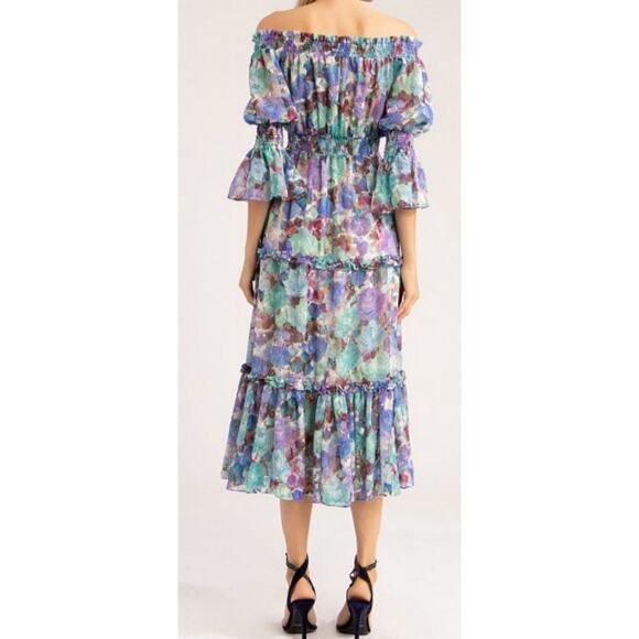 PatBo Blossom Off The Shoulder Dress Violet Womens Small New with Tags - Picture 2 of 16